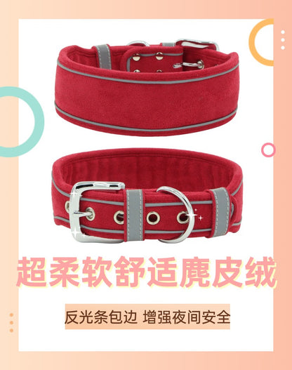 Reflective Dog Collar Shiny Rhinestone Pet Collar Medium sized Dog Chain Soft and Comfortable Walking Rope