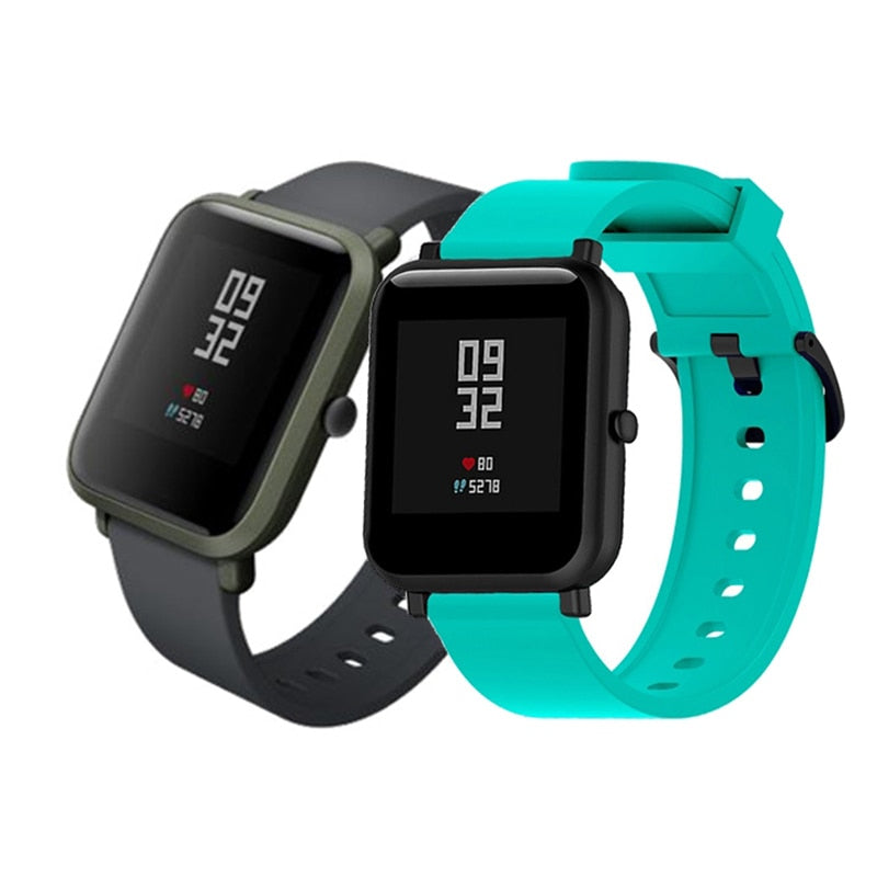 Duoteng 20mm Silicone Strap For Xiaomi Huami Amazfit Bip Smart band Bracelet for Amazfit Bip Strap Replacement Belt Accessories