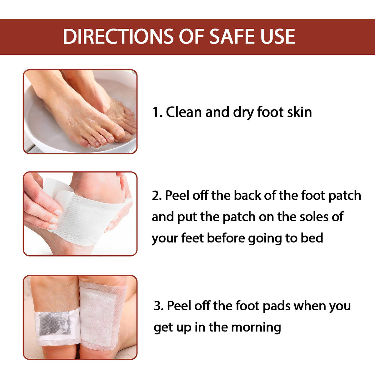Bamboo Charcoal Foot Patch, Body Cleaning, Moisture Removal, Comfort And Sleep Foot Soles Foot Care Patch
