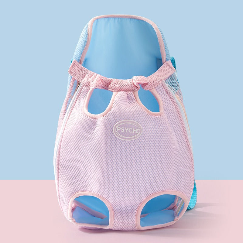 Breathable outdoor cat bag, seasonal universal color blocked pet chest bag, portable travel backpack for small dogs, pet bag