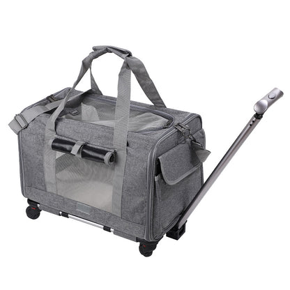 Travel Cat Carrier Summer Dog Pet Bag Foldable Cat Pet Box Breathable Portable Pet Trolley Case